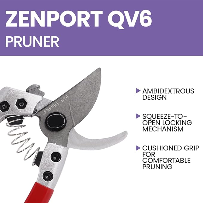Zenport Industries QV6-3PK Hand Pruner, Red