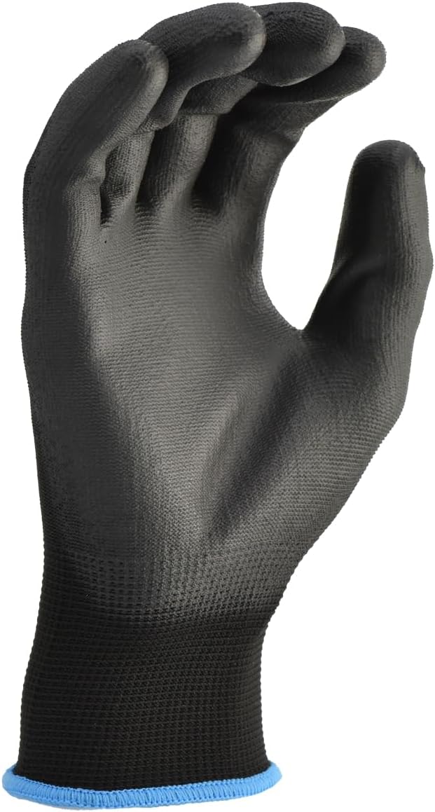G & F Work Gloves for Men, Lightweight Grip, Polyurethane Coated, Touchscreen Compatible, Flexible & Breathable, Durable Construction, Ideal for Gardening, Mechanics, and General Duty Tasks, 12 Pairs
