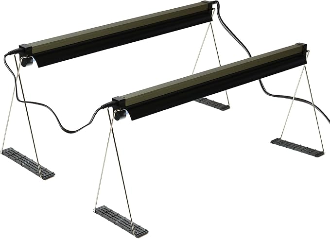 Ferry Morse Indoor Grow Light Fixture with T5 Bulb, Compact Size 24 x 11in., Easy to use and Setup, for Seed Starting, Growing seedlings & cuttings Indoors Plus Connector Cord, 2 Pack
