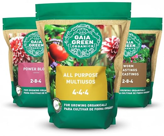 Gaia Green Combo+ 2kg All Purpose 4-4-4-, 2Kg Power Bloom 2-8-4, 2L Worm Castings