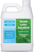 Superior 15-0-15 Liquid Fertilizer Nitrogen & Potash Lawn Food - Concentrated Spray- Any Grass Type- Simple Lawn Solutions Green, Growth - Humic Acid - Kelp Seaweed - Phosphorus-Free (1 Quart)