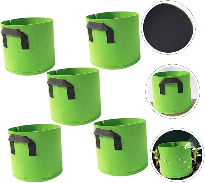 ARTIBETTER 5pcs Non-Woven Felt Plant Growing Bags with Handles 5-Gallon Fabric Planters for Indoor and Outdoor Vegetable Flower Nursery Gardening