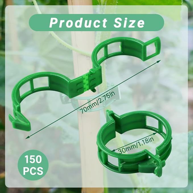 Secured Plastic Plant Clip, New Reusable Plant Support Clips Plastic Clips Tomato Clips for Securing Plants for Climbing Plants, Grape, Vegetable Stems (200, White)