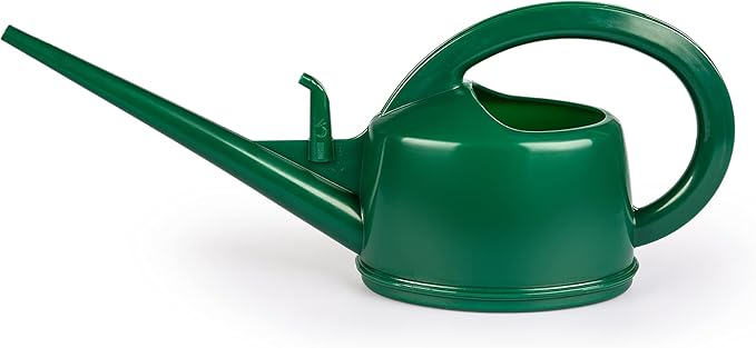 Consolidated Plastics Durable Swiss Watering Can with UV Protection, Ergonomic Handle for Indoor/Outdoor Gardening, Made in Switzerland (2 Liter, Green)