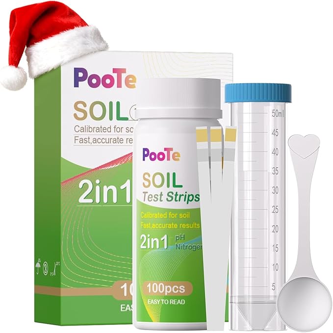 Soil pH Test Kits - 2 in 1 Soil Testing Kits with Test Tube - 100 Pcs Professional Test Soil pH & Nitrogen for Garden Lawn Yard Grass Home