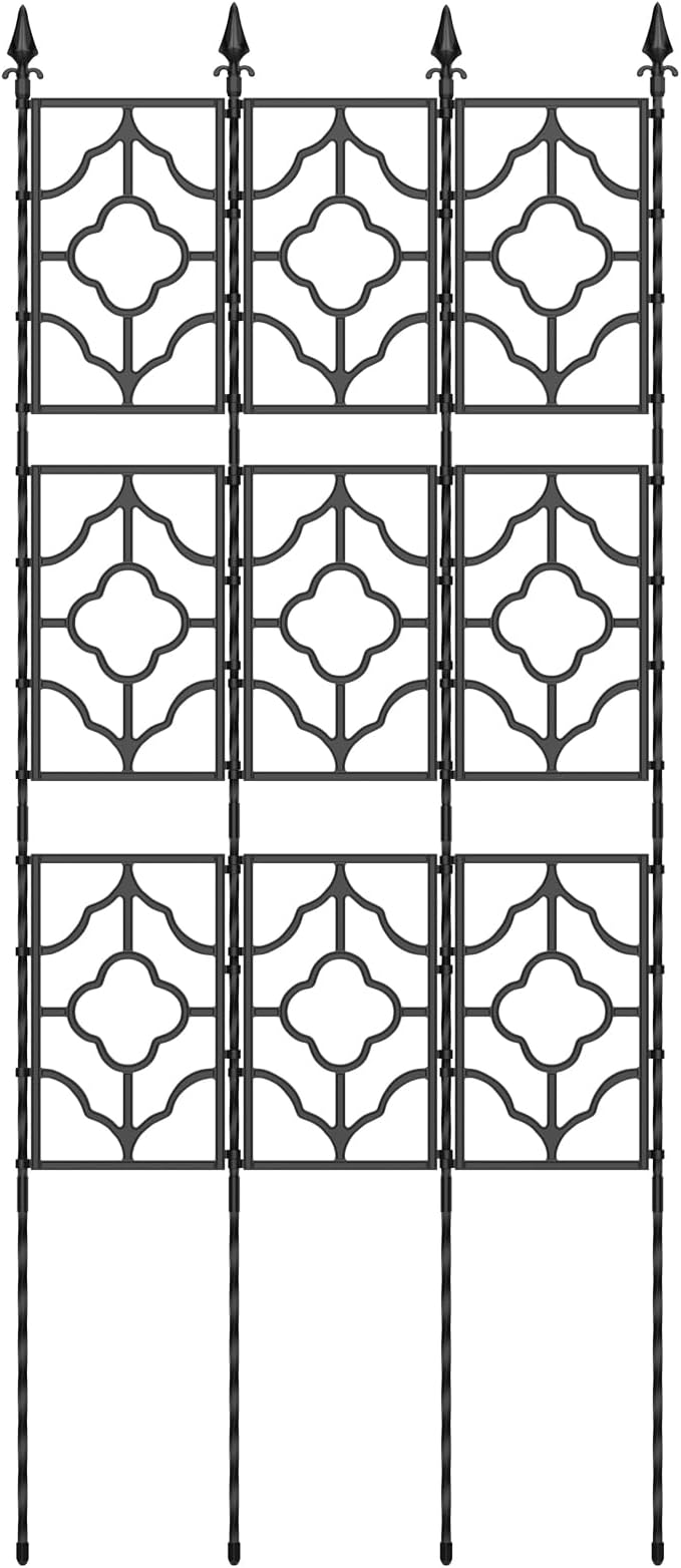 Housolution 64.57×25.28in Garden Trellis for Climbing Plants Outdoor, Plant Trellis Frame with Plastic Coated Iron Tubes for Vines Flowers Vegetable, Plant Climbing Frame Indoor Outdoor
