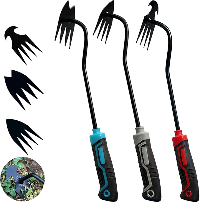 3Pcs Weed Puller Tool Garden Weed Pulling Tool,Portable Garden Weeder Tool,Gardening Weeding Tools for Garden Hand Tools for Vegetable Gardening Backyard Farm Planting & Uprooting Weeding Tool