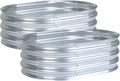 Aoodor 2PCS Galvanized Raised Garden Bed Kit, 3 x 2 x 1 Ft, Oval Planter Boxes for Vegetables, Flowers, and Herbs, Outdoor Use, Silver