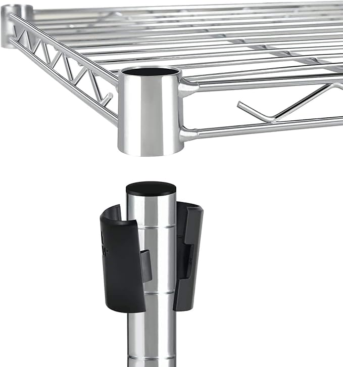 Simple Deluxe Heavy Duty 5-Tier Shelving Unit, 13.98''D x 35.83''W x 61.02''H Storage Shelving with 1250 lbs Capacity, Chrome