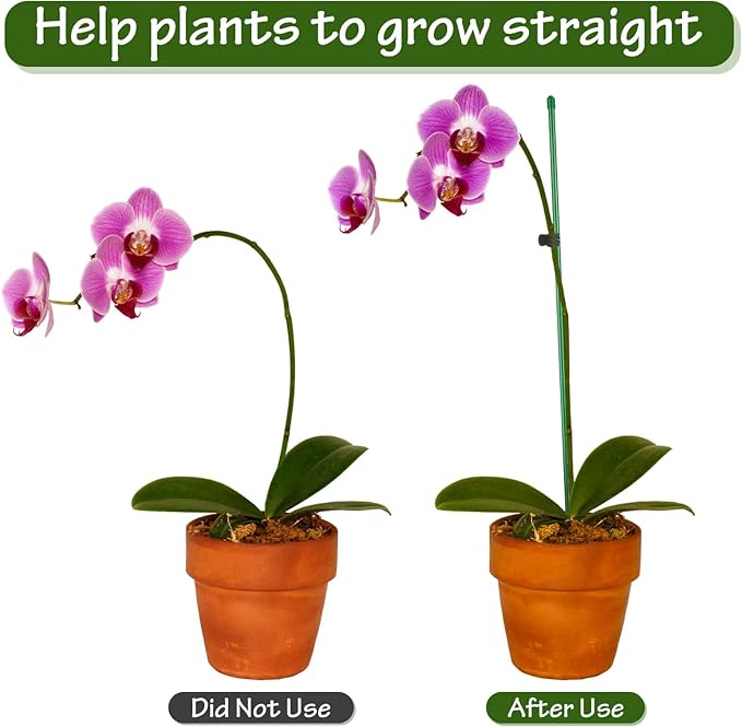 76pcs Plant Stakes for Indoor Plants, 25 Pack 16 inch Plant Support Stakes, Fiberglass Garden Plant Sticks Support with Rings Clips &Tie for Indoor and Outdoor Plants Flowers Tomatoes Orchid