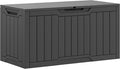 YITAHOME 100 Gallon Outdoor Storage Box, Large Water Resistant Resin Deck Box, Indoor Outdoor Lockable Storage Container for Patio, Garden, Cushions, Tools, Equipment (Dark Gray)