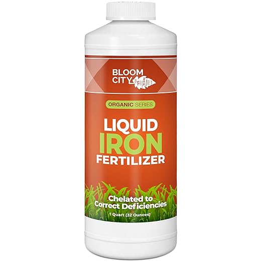 Chelated Liquid Iron – Bloom City Organic Iron Supplement for Lawns & Plants – 32 oz