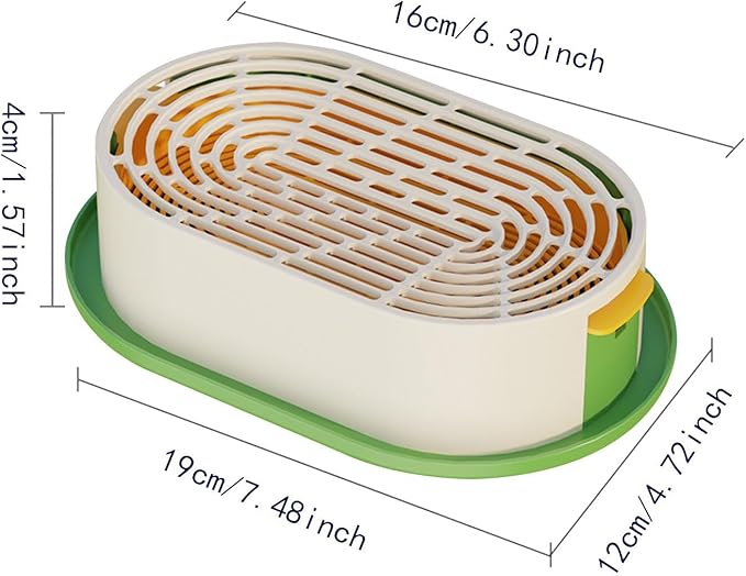 Cat Grass Germination Starter Planter Sprouting Tray Accessories for Soilless Planting Multifunctional Wheatgrass Growing Pot, Green and Yellow