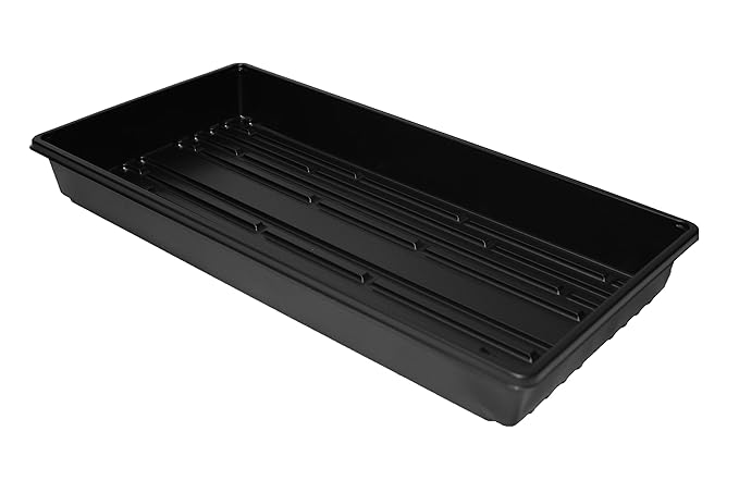 Living Whole Foods 10 Pack of Durable Black Plastic Growing Trays (Without Drain Holes) 21" X 11" X 2" - Flowers, Seedlings, Plants, Wheatgrass, Microgreens & More
