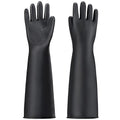 XXL 22" Black Protective Gloves for Washing Dishes, Thick Chemical Resistant Rubber Gloves Heavy Duty Safety Work Cleaning, Waterproof, Acid/Alkali/Oil Resistant, Non-Slip Diamond Grip, 1 Pair