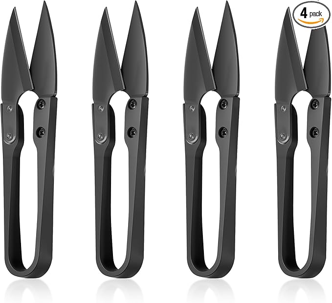 4PCS Mini Bonsai Pruning Scissors, Small Pruner Shears Bud Leaves Trimmer Stainless Steel Gardening Clippers for Flower Bud and Bonsai Trimming Pruners Trimmers for Sewing Gardening(Black)