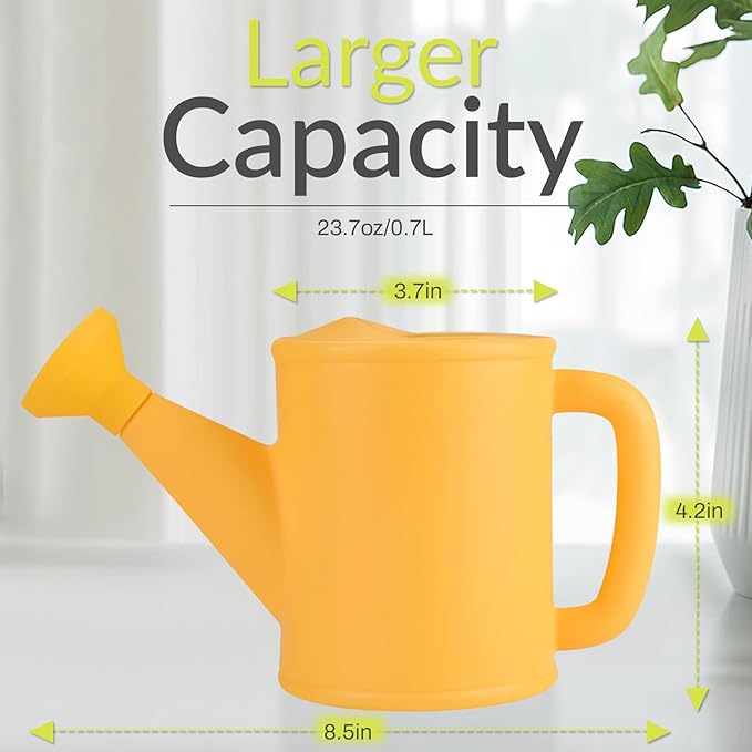Kids Watering Can - 700ml Small Plastic Watering Pot for Indoor Plants, Garden Flowers & Succulents - Lightweight Children Garden Tool with Detachable Nozzle (Pink)
