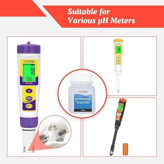 pH Storage Solution 3M KCL Storage Solution pH Buffer Solution Storage pH Electrode Storage Solution pH Probe Storage Solution pH Meter Storage Kit for All pH Tester pH Reader pH Checker pH Monitor