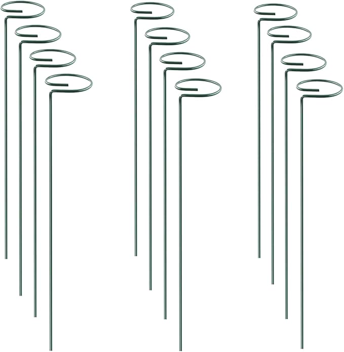12 Pack Plant Stake Support, Garden Single Stem Support Stake Plant Cage Support Rings, Single Stem Plant Support Stakes, for Tomatoes, Peony, Lily, Rose, Flowers Amaryllis