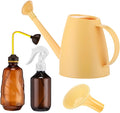 Reallnaive 6 Pcs Indoor Watering Can Set 1/2 Gallon Can 6.8 oz Spray Bottle 17 oz Squeeze Bottle Plant Watering Globes Soil Moisture Meter Small Spraying Sets for Indoor Outdoor(Yellow)