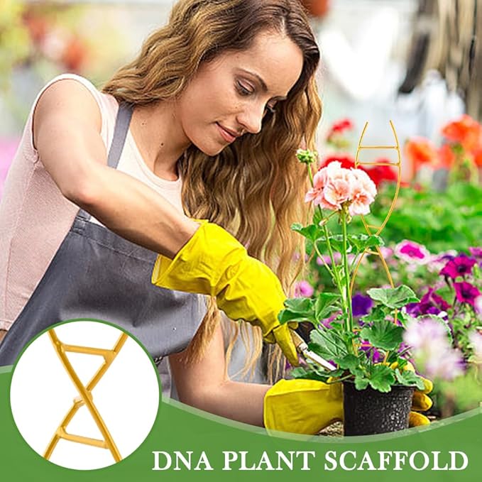 15.94 inch Plant Trellis for Climbing Plants Indoor, Unique DNA Spiral Design Metal Climbing Trellis for Vining Plants, for Houseplant Flower Pothos