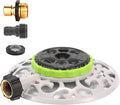 Turret Pattern Sprinkler, 8-Pattern Stationary Water Sprinkler on Metal Decorative Base for Watering Small and Large Yards, Lawns, Garden or Odd Shaped Areas
