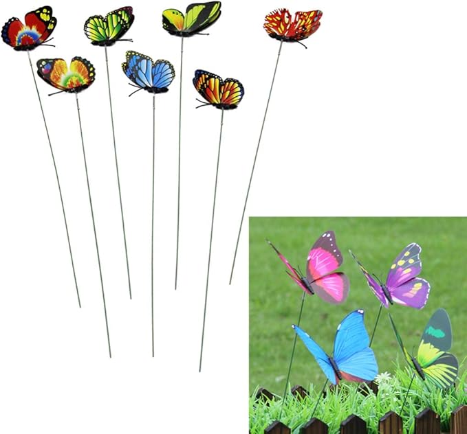 TOYANDONA 12PCS Butterfly Stakes - 11.4 inch Waterproof Butterfly Garden Decorations Artificial Butterflies for Indoor Outdoor Yard Patio Plant Pot Flower Bed Flower Bouquet Home Decor (Random Color)