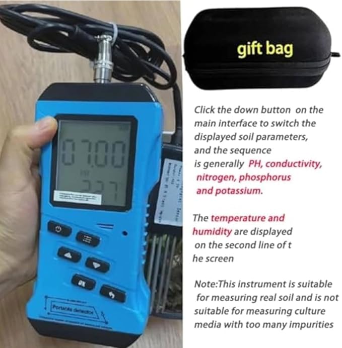 7 in 1 Soil Tester Nitrogen Phosphorus Potassium Npk Tester Ph Moisture Nutrient Conductivity Ec MeterHigh Accuracy Digital SensitiveSoil Fertility Test