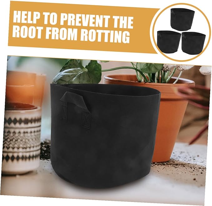 UPKOCH 3pcs 7 Gallon Non-Woven Plant Growing Bags with Handles, Thickened Round Fabric Nursery Planters for Vegetable and Flower Gardening, Breathable Seedling Pots for Garden Plant