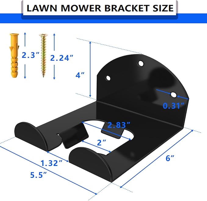 Garage Organizer Wall Hanger - Heavy Duty Garage Storage Trimmer Rack, Garden Power Tool Holder for Weed Whackers, Grass Trimmer, Hedge Trimmer, Grass Trimmer, Garage Tools, 2 Pack(Black)