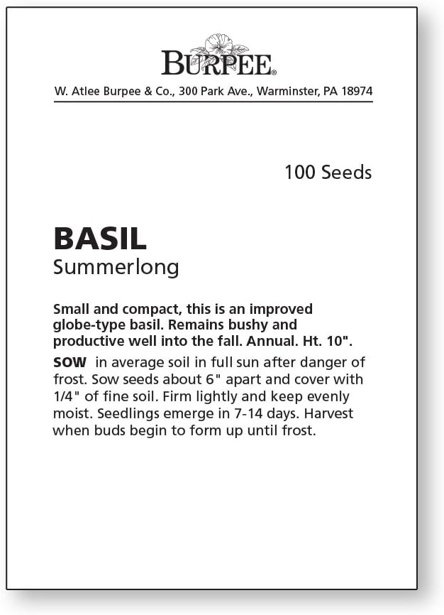 Burpee 63660A Summerlong Basil Seeds
