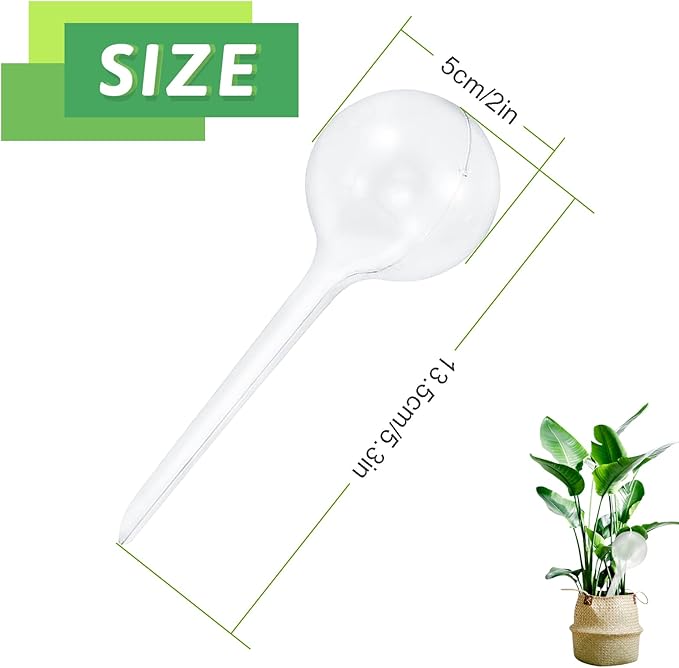 Pynqdfu 8 Pcs Clear Plant Watering Globes,Plastic Self Watering Bulbs Ball,Garden Water Device for Plant Indoor Outdoor(Small)