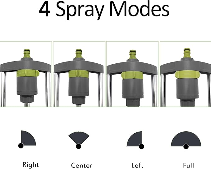 Lawn Sprinkler, GUDWING Metal Oscillating Sprinkler with Brass Nozzles, Water Sprinkler for Lawn Covers up to 3,600 Ft, Includes Spray Jet Cleaning Needle, Grey