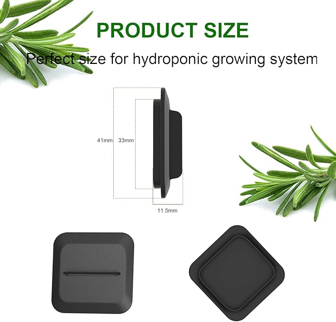 25 Pack Square Plant Spacer Kit for Hydroponic Growing System, Hydroponics Cover Lid Accessories for Indoor Garden Spacer Caps, Compatible with Idoo,QYO,LYKO and Most Square Seed Pods, Black