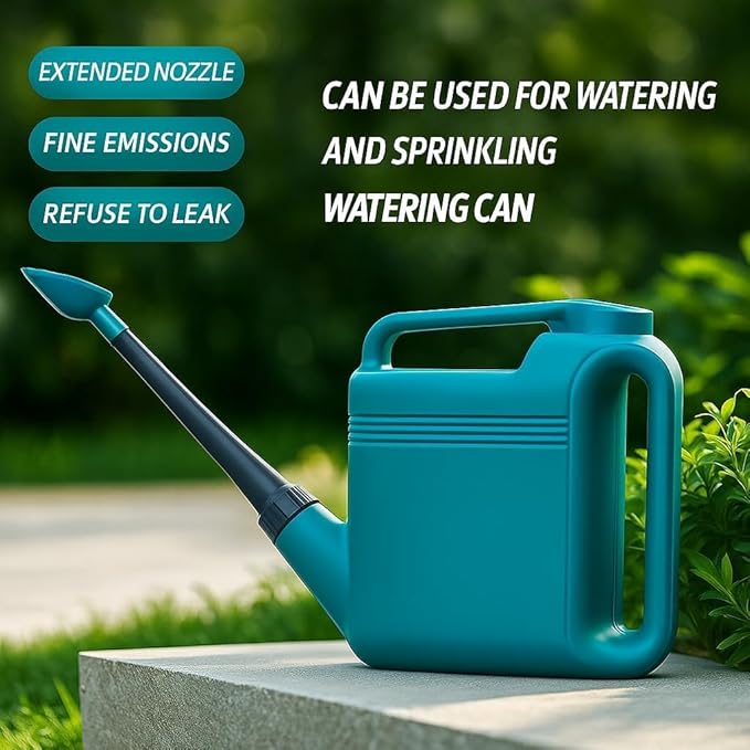 12-Pack 2 Gallon Watering Can, Garden Watering Can Outdoor, Large Plant Watering Can with Long Spout, Non-Slip Handle, Leak-Proof Plastic Watering Can
