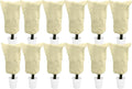 EAONE 12 Pack Plant Covers Freeze Protection, 24x32'' Winter Frosts Cloth for Outdoor Plants, Reusable Frost Blankets Drawstring Bags for Cold Freeze Sun Protection Bird Insect Prevention,Beige