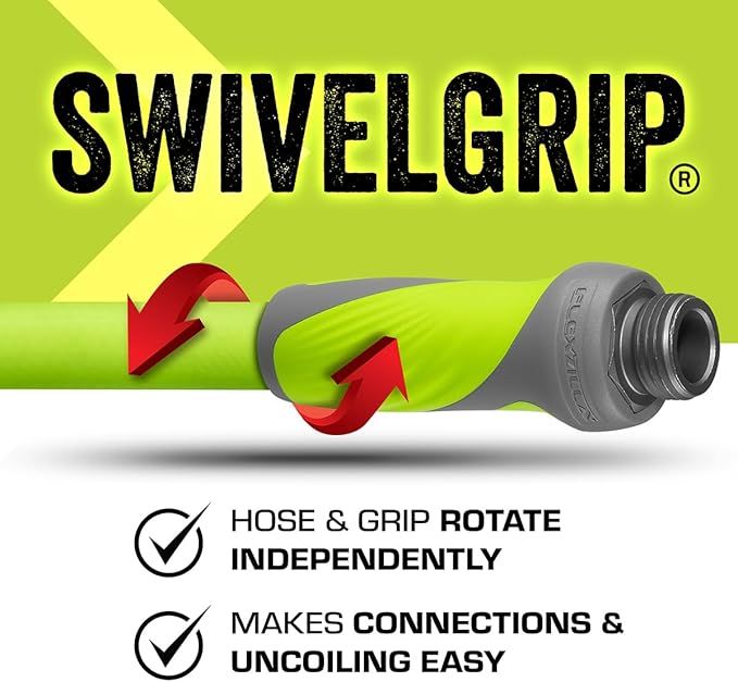 Flexzilla Garden Hose with SwivelGrip,5/8 in. x 25 ft.,Lightweight All-Weather Water Hose,Durable and Flexible,Leak-Free Connections,(Pack of 10)