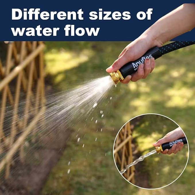 Garden Hose 50FT, Heavy Duty 3-Layer PVC Flexible Water Hose, No Kink, Leak-Resistant, High-Pressure with Brass Fittings, Gardening, Washing Cars, Easy to Store（STBlue,50FT）