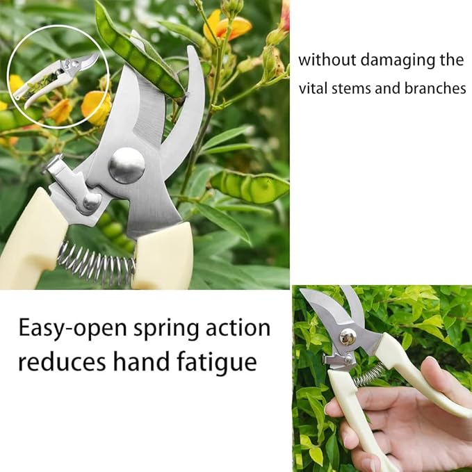 2 Pcs Garden Shears, Pruning Scissors Gardening Pruner Cutters Plant Cutting Scissors Trimmers Secateurs for Gardening Shears, Garden Scissors Heavy Duty Hand Pruners