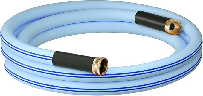 Atlantic Heavy Duty Garden Hose 8 ft x 5/8 Inch Blue Color, Short Connection Leader Hose with Male-Female Connectors.(8 Feet)