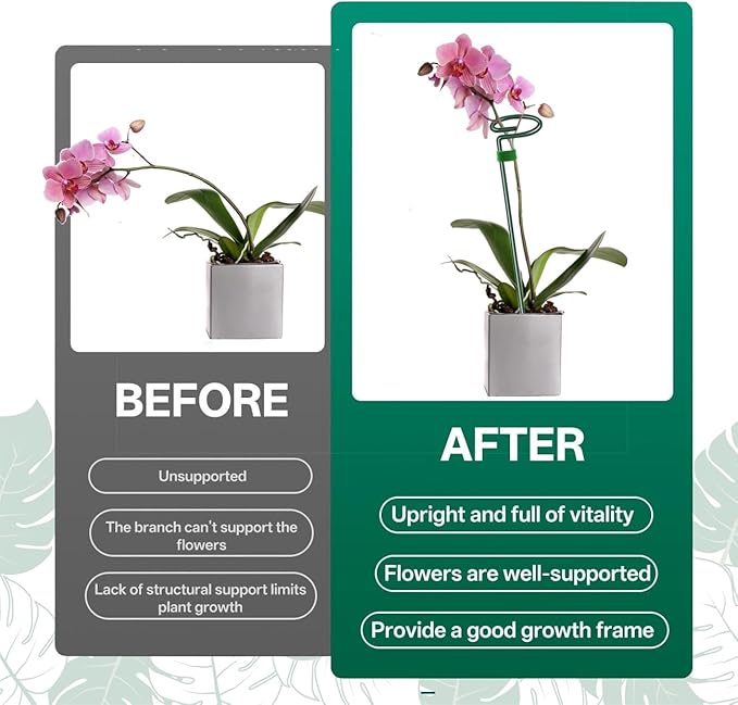 6 Pack 24 Inch Plant Support Stakes,Extendable Plant Stakes,Orchid Sticks with Clips for Indoor Outdoor,Garden Stakes for Plant,Tomato,Vegetables,Monstera.Plant Support Stakes for Two Sizes12 or 24 In