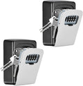 Key Lock Box Wall Mounted, Fayleeko 4 Digit Combination Lockbox for Outside, House Keys - 5 Keys Capacity, Key Safe Security Storage Lock Box for Indoor, Outdoor, Garage, Garden, Store (Grey, 2Pack)