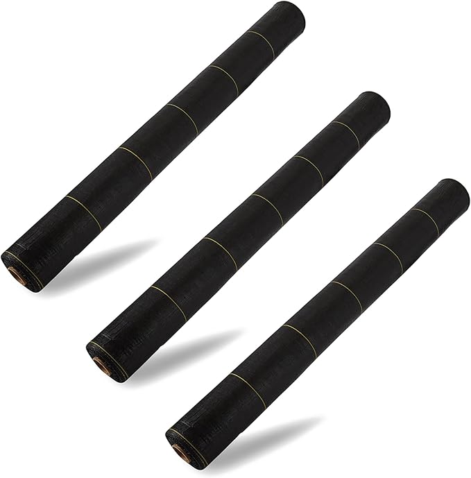 Dewitt 3-Pack Sunbelt Weed Barrier Fabric 3.2 oz, 6 x 300 Feet – Heavy-Duty Ground Cover Mat for Greenhouse Floors, Garden Rows, Raised Beds, Yard Gardening, and Outdoor Landscape Protection