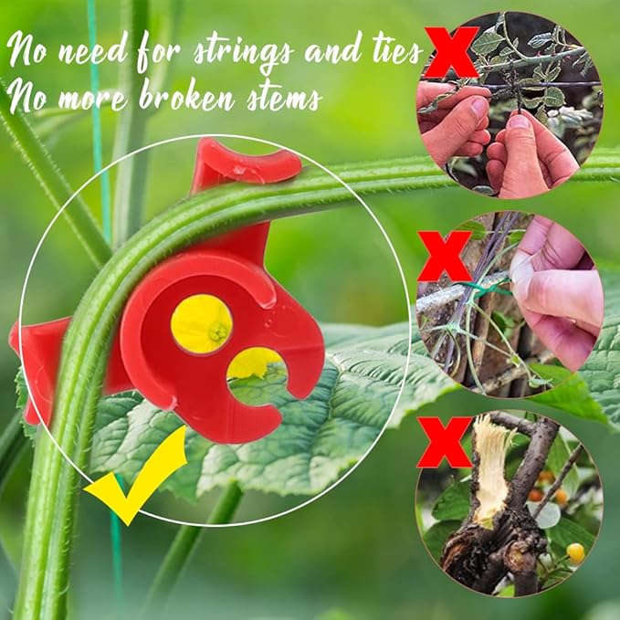 60 Pack Plant Bender Angle Adjustable Plant Training Clips Low Stress Training Clips 90 Degrees Plant Stem(Circle Style,Red)