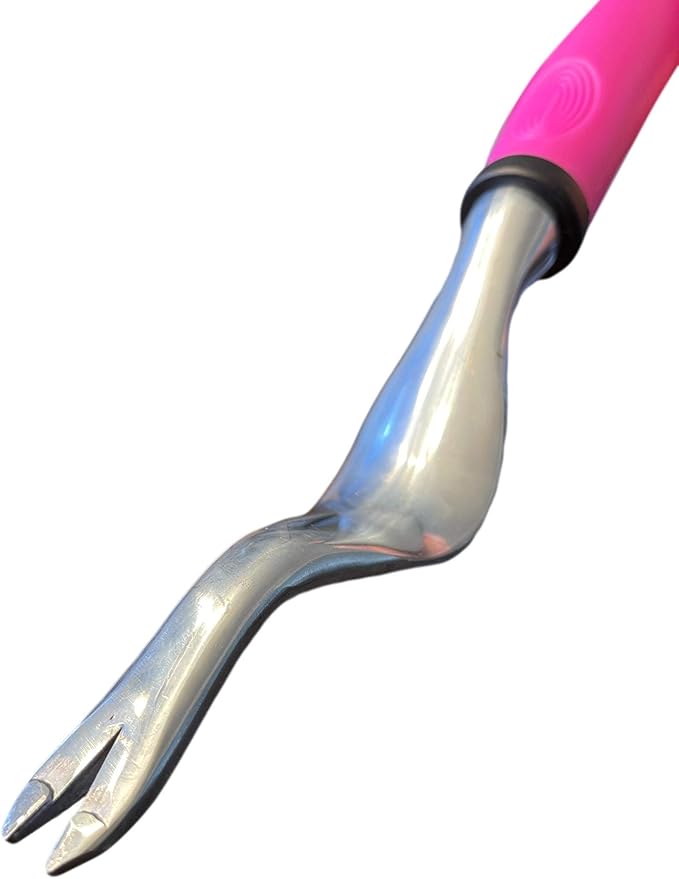 Garden Guru Pink Hand Weeder Tool with Ergonomic Handle - Weed Puller for Planting, Weeding, Flower and Vegetable Care in Lawn Garden Yard | Rust Resistant (2 Pack)