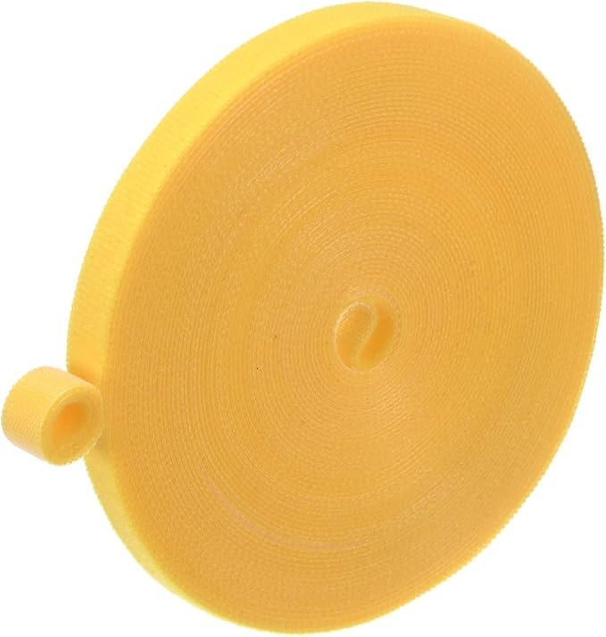 1-Roll Garden Plant Tape, 33 ft x 0.4 in Garden Hook and Loop Plant Ties Multi-Purpose Use Adjustable and Reusable Twist Wire Tape for Plants/Flowers/Vines [Yellow]