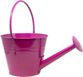Very Cool Stuff Watering Can Planter, Fuchsia Pink - Rustic Farmhouse Metal Flower Pot with Drainage Holes - Easy to Assemble Decorative Planter for Indoor & Outdoor Garden, Porch, Patio & Tabletop