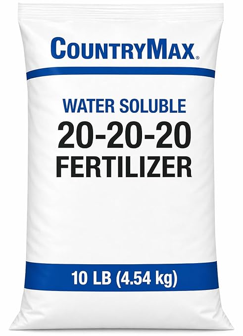 CountryMax 20-20-20 All Purpose Fertilizer 10 lb – Water Soluble Balanced NPK Plant Food for Lawn, Garden, Vegetables, Flowers & Indoor Plants