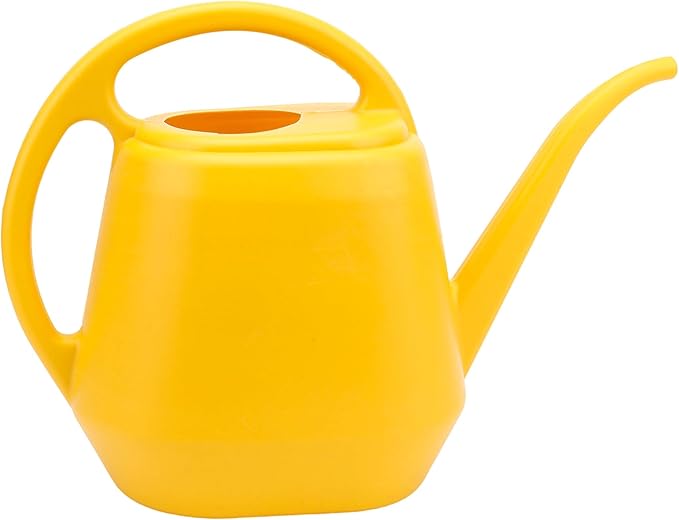 Plastic Watering Can with Long Spout and Handle,1 Gallon Large Watering Cans for Greenhouse,and Indoor,Yellow