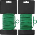 Shintop Reusable 2.8mm Garden Plant Twist Tie, 2PCS Heavy Duty Soft Wire Tie for Gardening, Home, Office (Green, 65.6 Feet)
